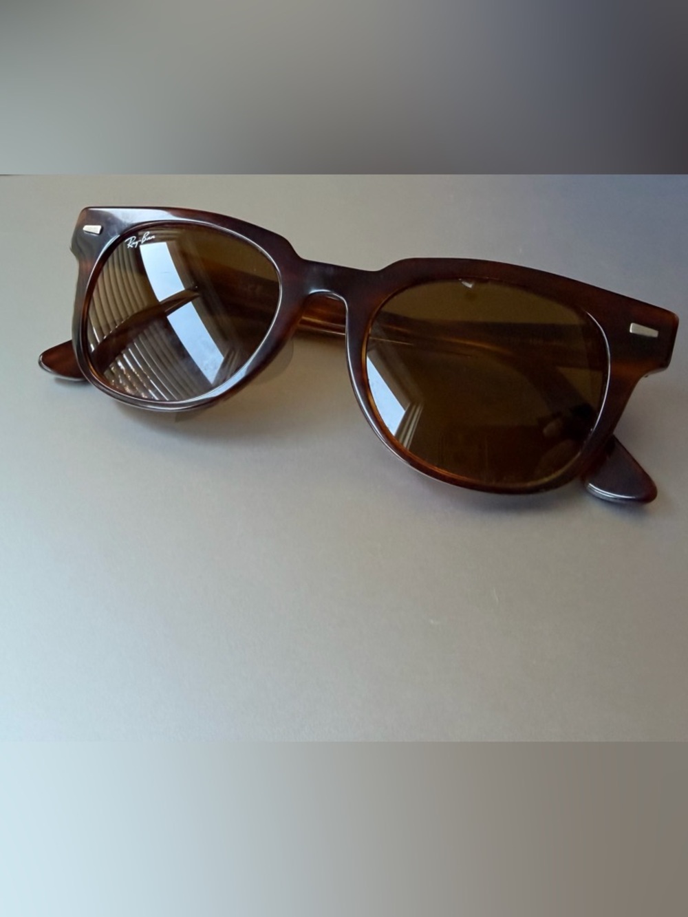 Ray-Ban Meteor Men's Brown Tortoise Sunglasses with Brown Lenses